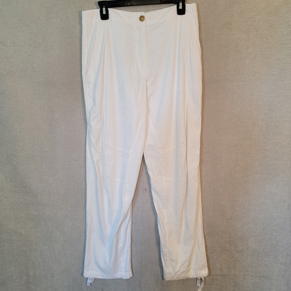 Rag & Bone Pants Linen Blend Utility Drawstring Ankle Jogger Womens 6 White
